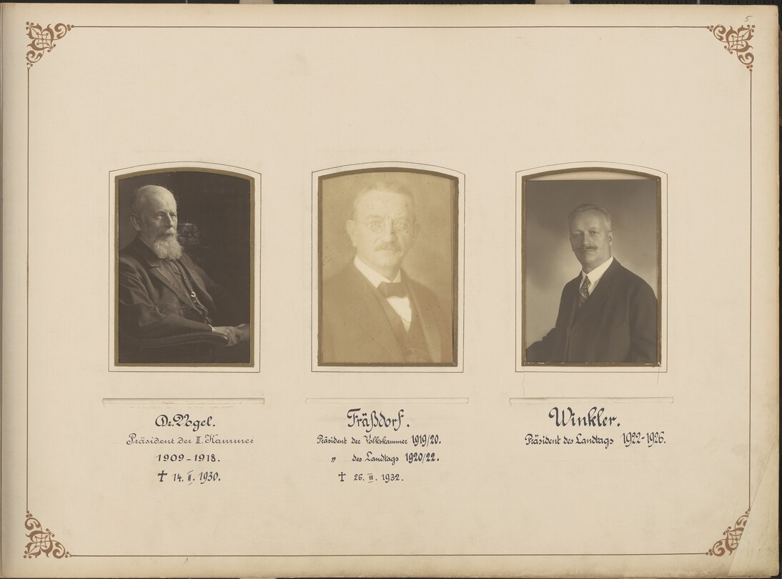 Fotos von Präsidenten der Ständeversammlung, der Volkskammer bzw. des Sächsischen Landtags