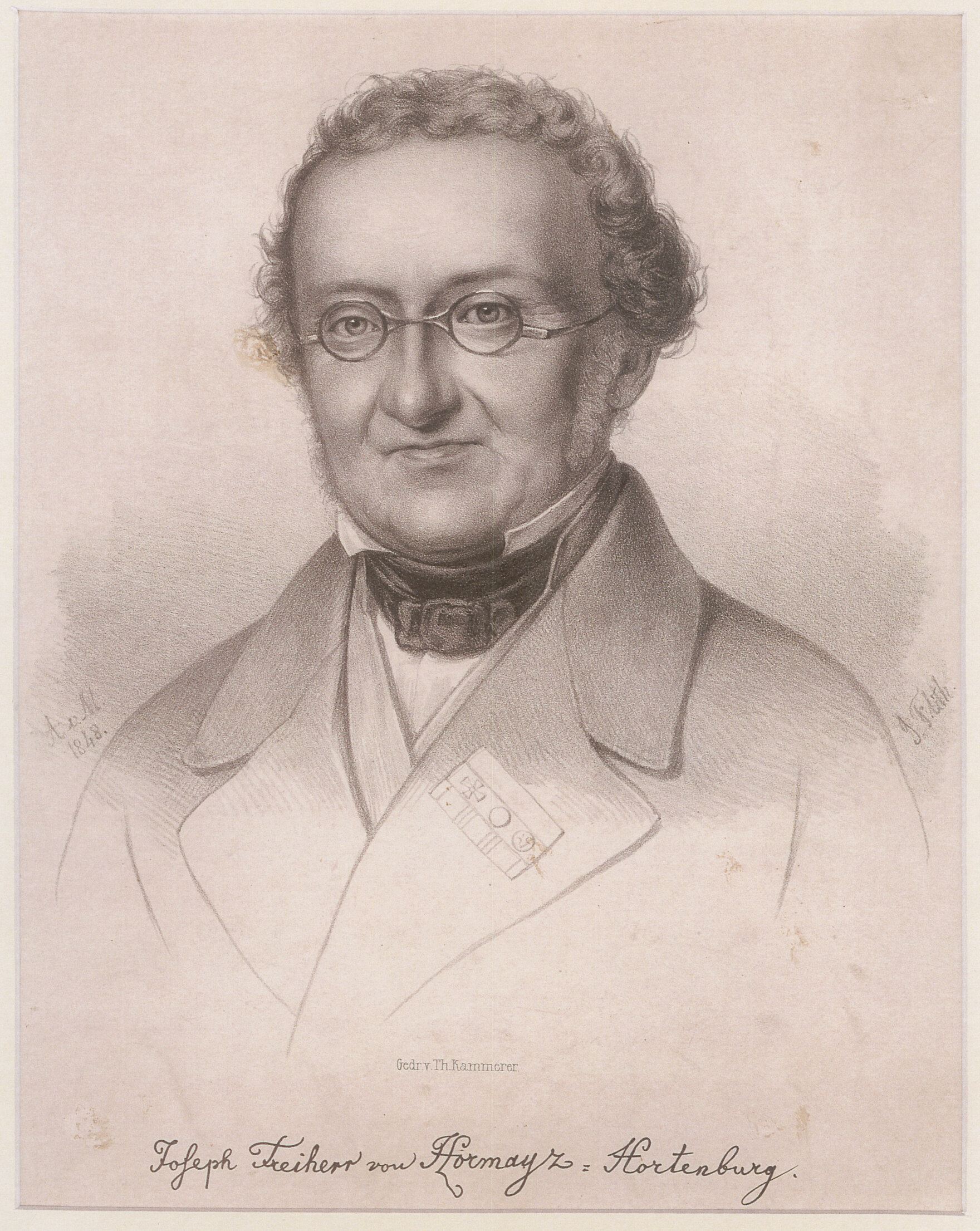 Porträt, Joseph Freiherr von Hormayr zu Hortenburg, 1835
