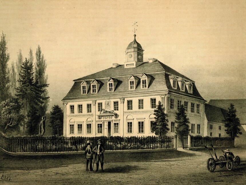 Schloss Lützschena, um 1855