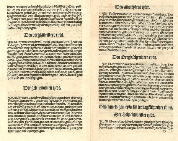 Annaberger Bergordnung aus dem Jahr 1509