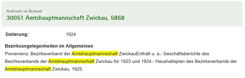Der Screenshot zeigt ein Beispiel einen Recherche-Treffer, hier mit farblich markiertem Suchbegriff.