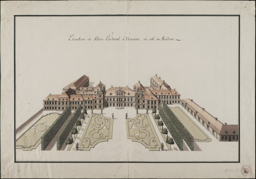 Sächsisches Palais in Warschau, Blick von der Gartenseite, 1765