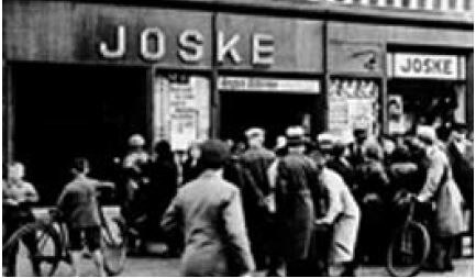 Antijüdische Aktionen am Kaufhaus Joske in Leipzig, 1. April 1933 (Stadtgeschichtliches Museum Leipzig)