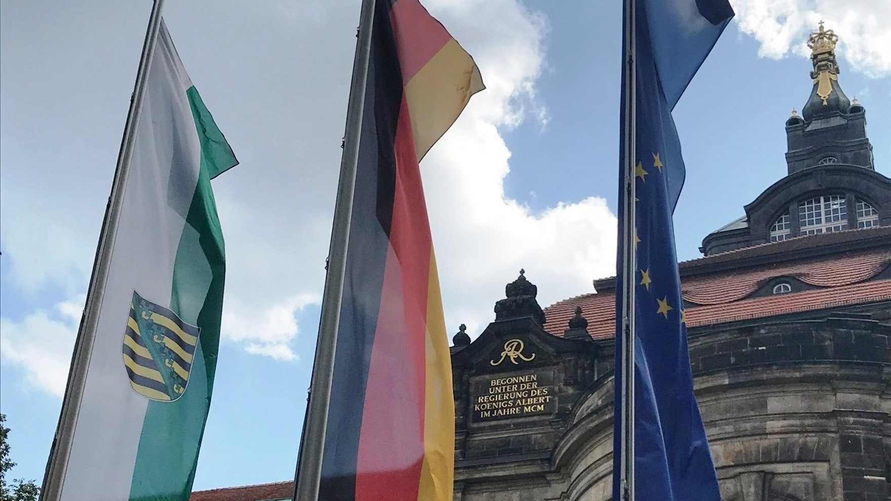 Außenansicht der Sächsischen Staatskanzlei, Dresden 2019, © Nutzungsrechte: Sächsisches Staatsarchiv, Foto: Michael Merchel